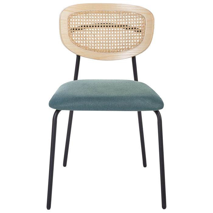 Set de 2 scaune dining MAYETTA Ratan Albastru verzui [5]