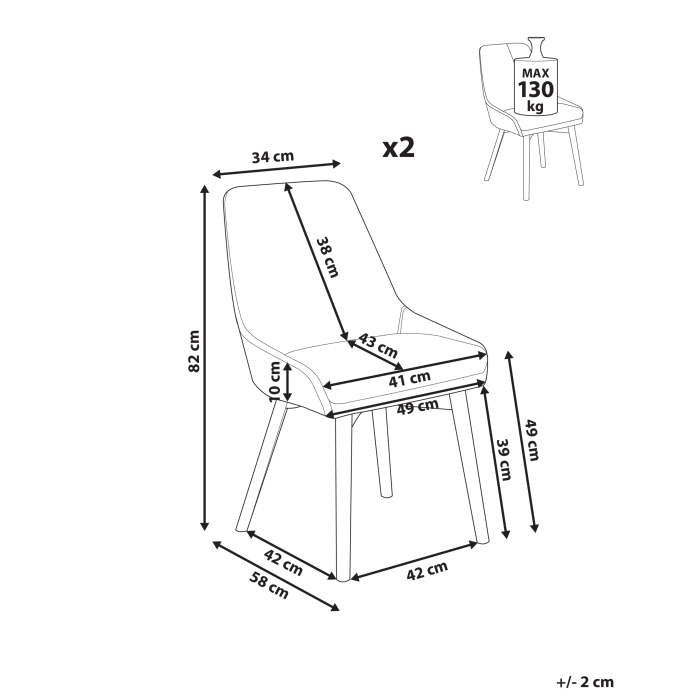 Set de 2 scaune dining MELFORT  Verde închis [3]