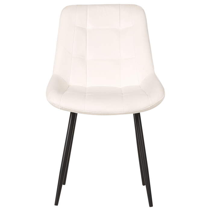 Set de 2 scaune dining MELROSE Catifea Alb-murdar [5]