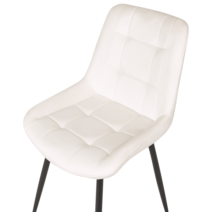 Set de 2 scaune dining MELROSE Catifea Alb-murdar [7]