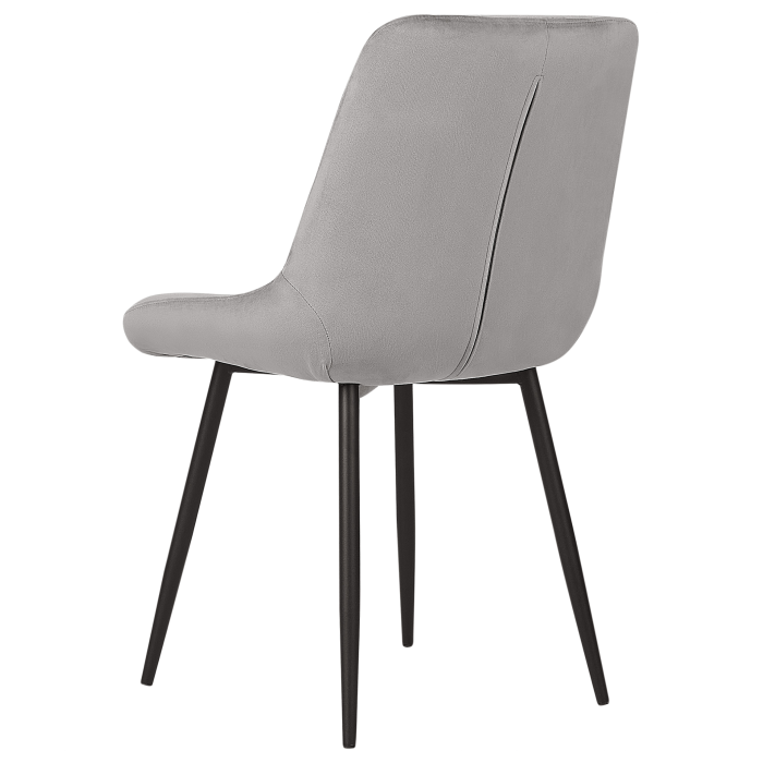 Set of 2 dining chairs MELROSE Velvet Light Grey [6]