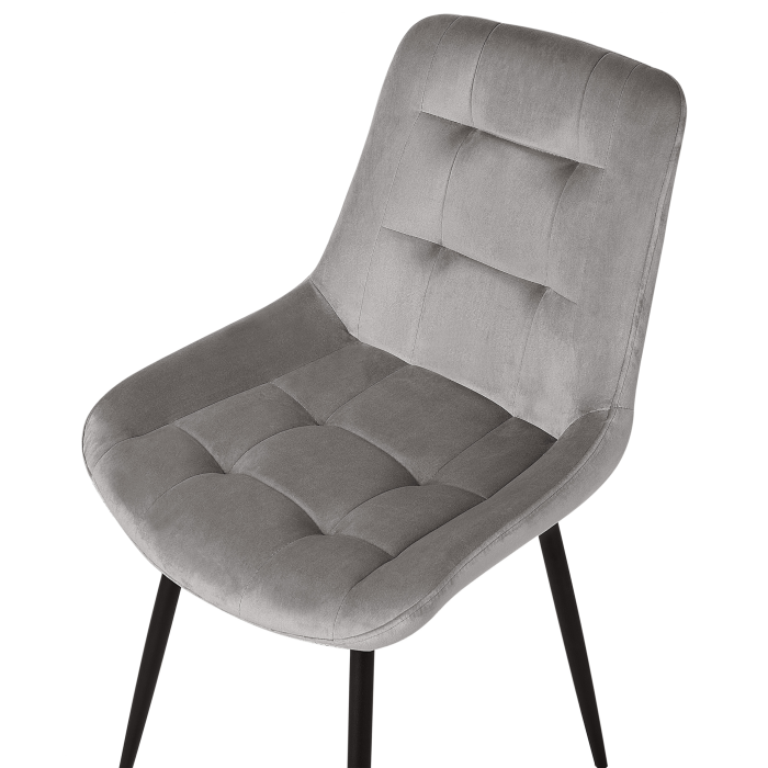 Set of 2 dining chairs MELROSE Velvet Light Grey [7]