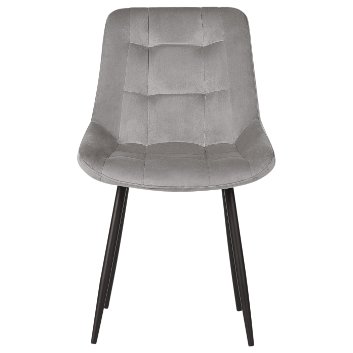 Set of 2 dining chairs MELROSE Velvet Light Grey [5]