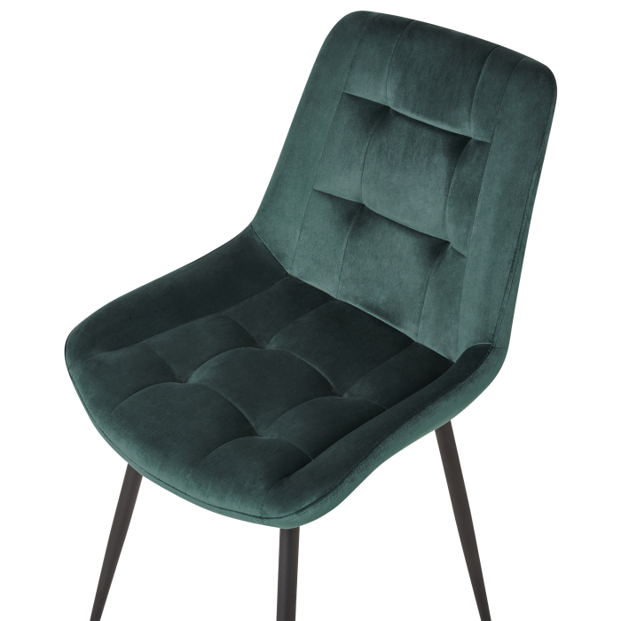 Set of 2 Dining Chairs MELROSE Velvet Dark Green [7]