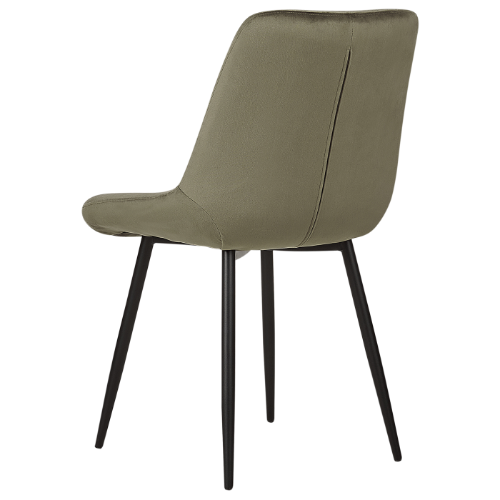 Set of 2 Dining Chairs MELROSE Velvet Olive Green [6]