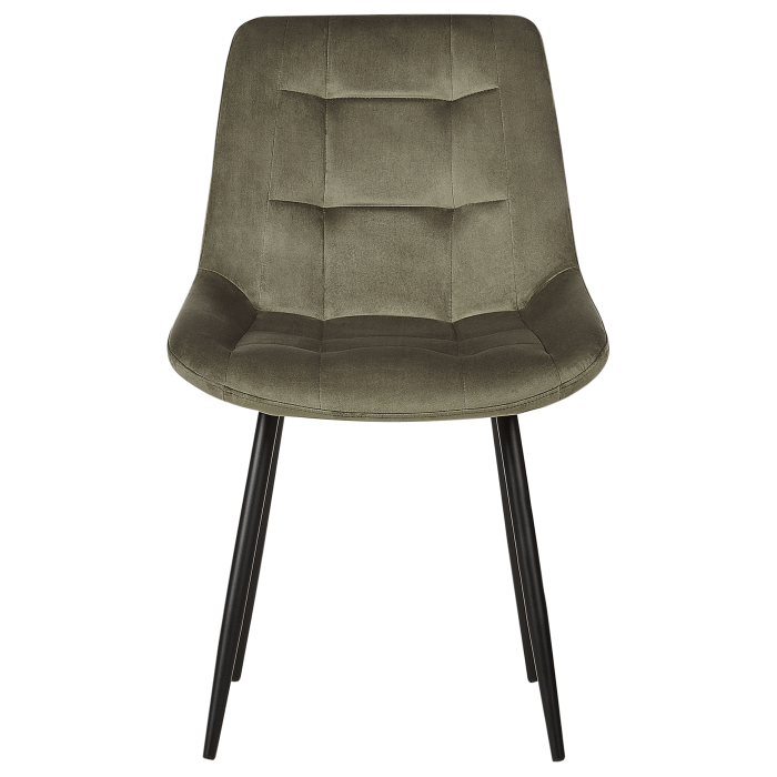Set of 2 Dining Chairs MELROSE Velvet Olive Green [5]