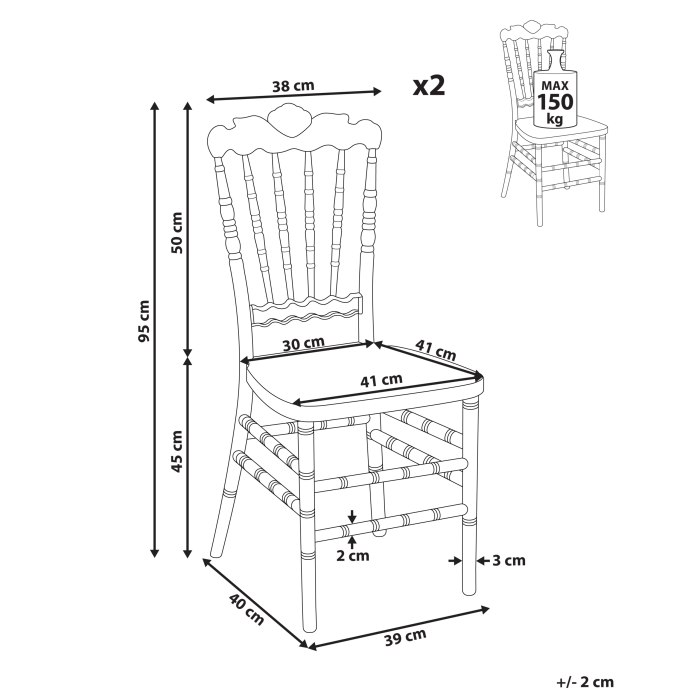 Set of 2 MENDON dining chairs Transparent [3]