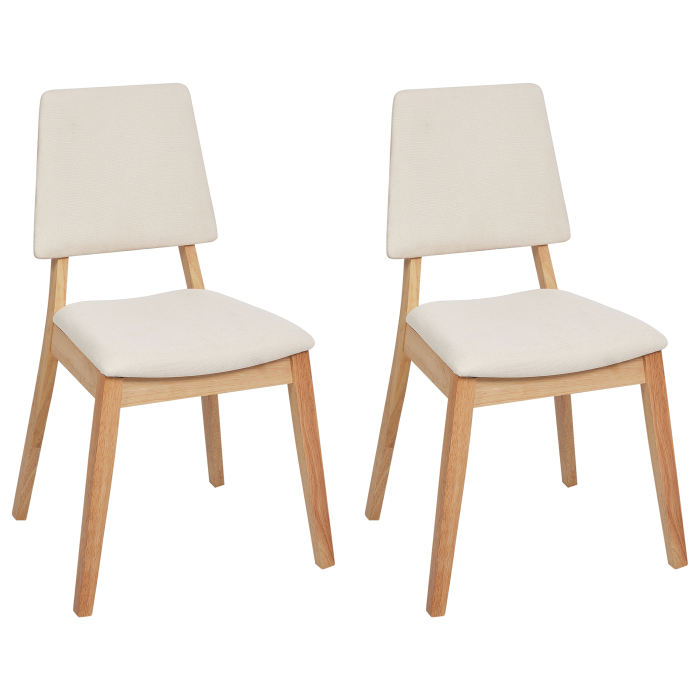 Set of 2 MERRILL Dining Stools Wood Light Beige [2]