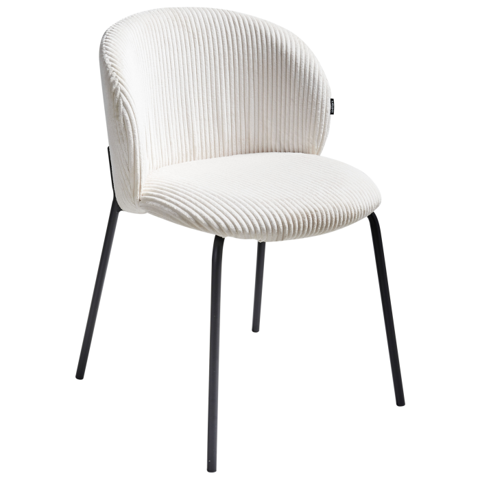 Set de 2 scaune dining MILES Velur Alb-murdar [5]