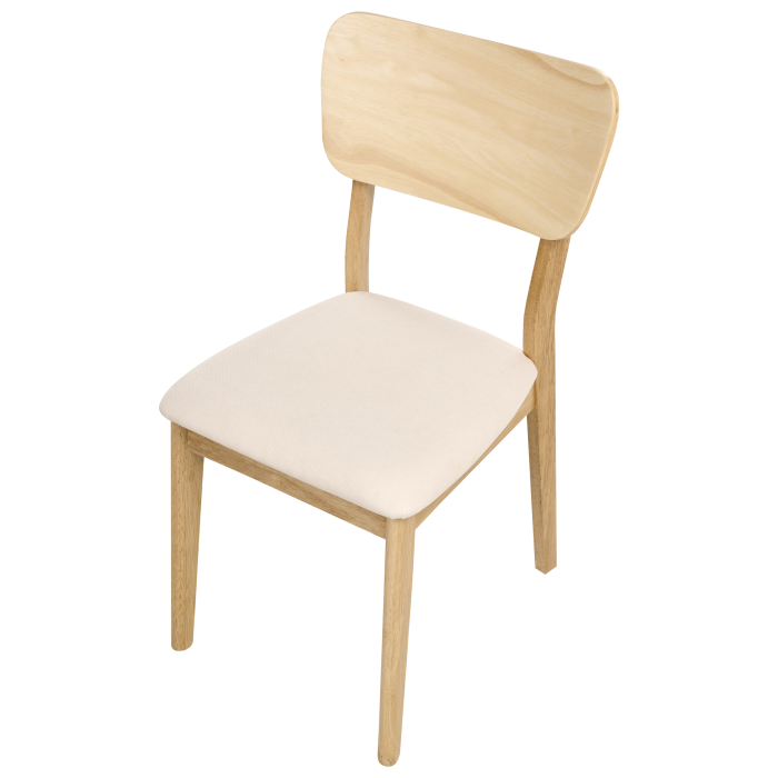 Set de 2 scaune dining MINIER Lemn Maro deschis/Bej [7]