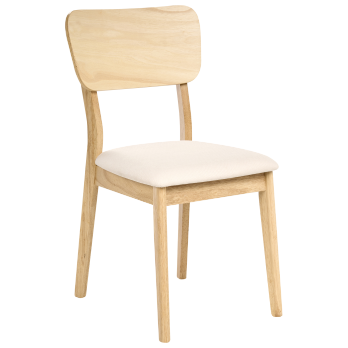 Set de 2 scaune dining MINIER Lemn Maro deschis/Bej [4]
