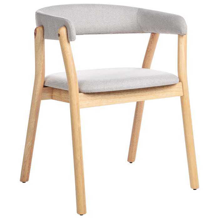 Set of 2 Dining Chairs MYLO Wood Light Brown/Grey [4]