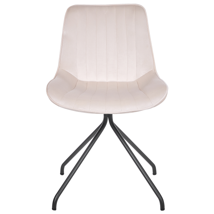 Set of 2 NAVASOTA Dining Stools Velvet Beige [5]