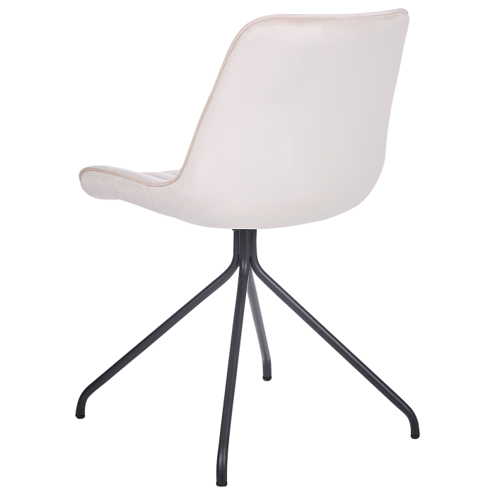 Set of 2 NAVASOTA Dining Stools Velvet Beige [6]