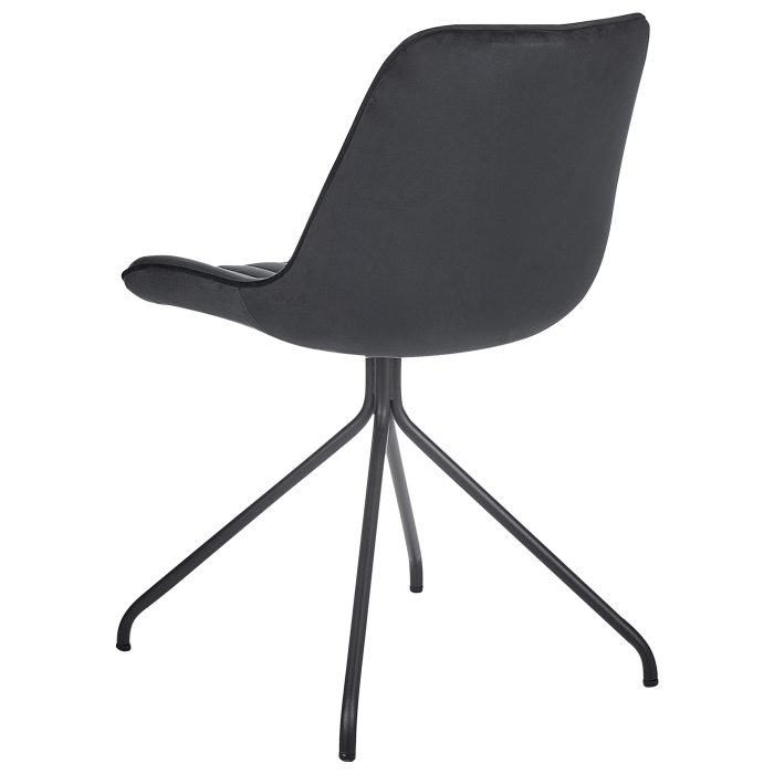 Set of 2 dining chairs NAVASOTA Velvet Black [6]