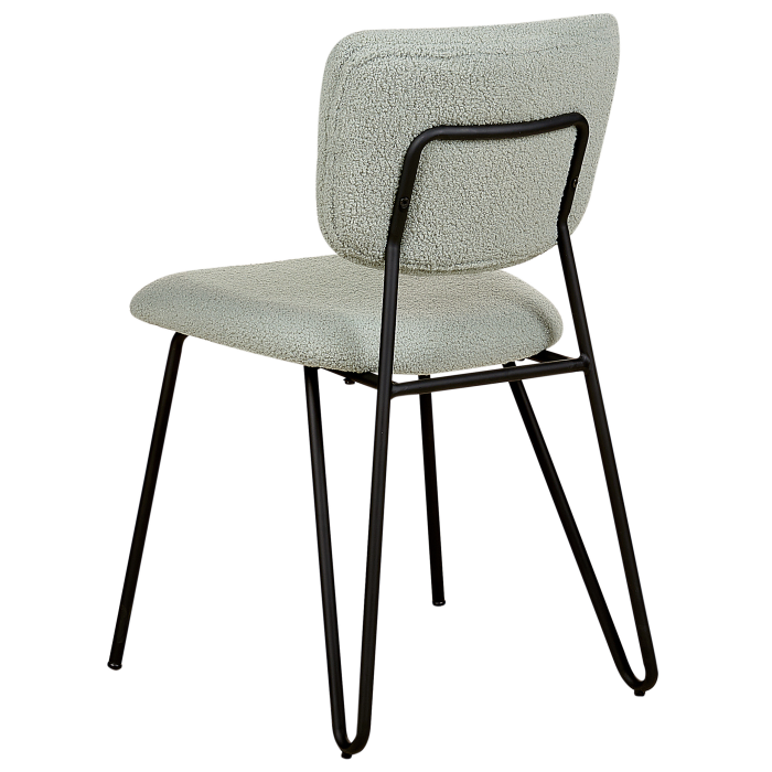 Set of 2 Dining Chairs NELKO Boucle Light Green [7]