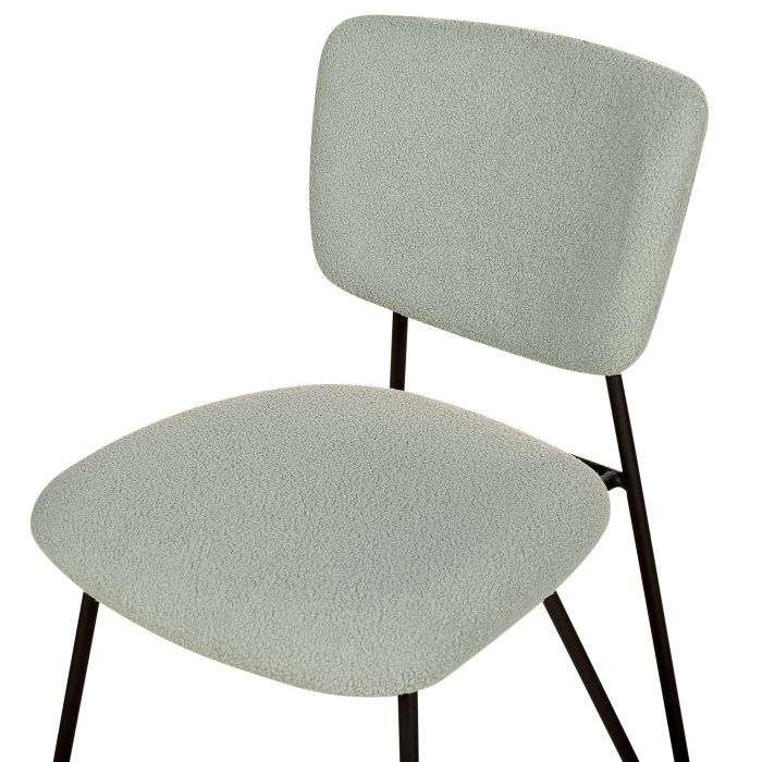 Set of 2 Dining Chairs NELKO Boucle Light Green [8]