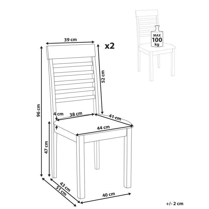 Set of 2 dining chairs ORTLEY Wood Brown Light/Mint [3]