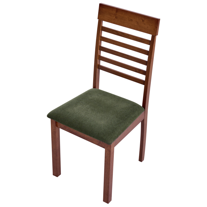 Set of 2 ORTLEY dining chairs Wood Dark brown/Green [7]