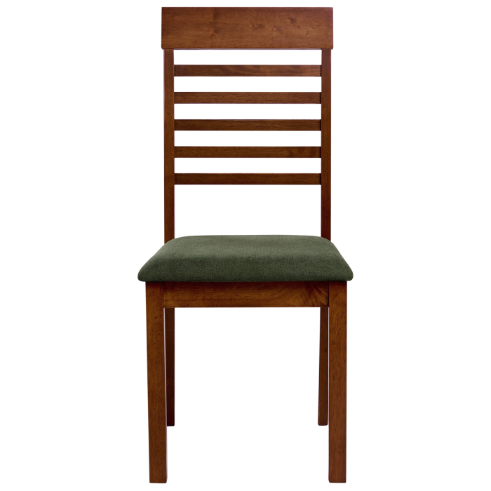 Set of 2 ORTLEY dining chairs Wood Dark brown/Green [5]