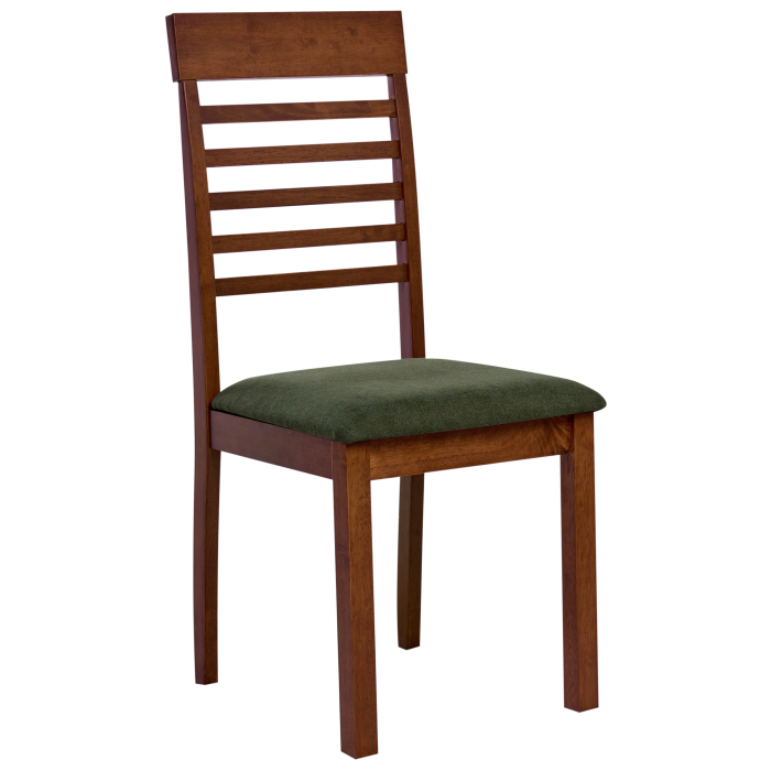 Set of 2 ORTLEY dining chairs Wood Dark brown/Green [4]