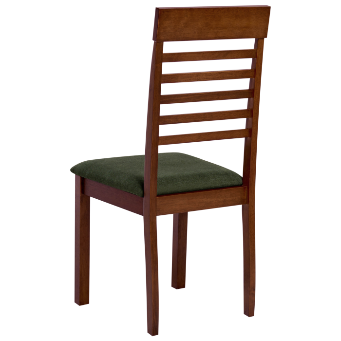 Set of 2 ORTLEY dining chairs Wood Dark brown/Green [6]