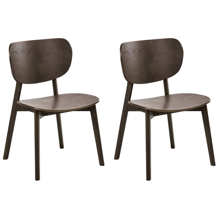 Set of 2 dining chairs OVERLY Wood Dark Brown [2]