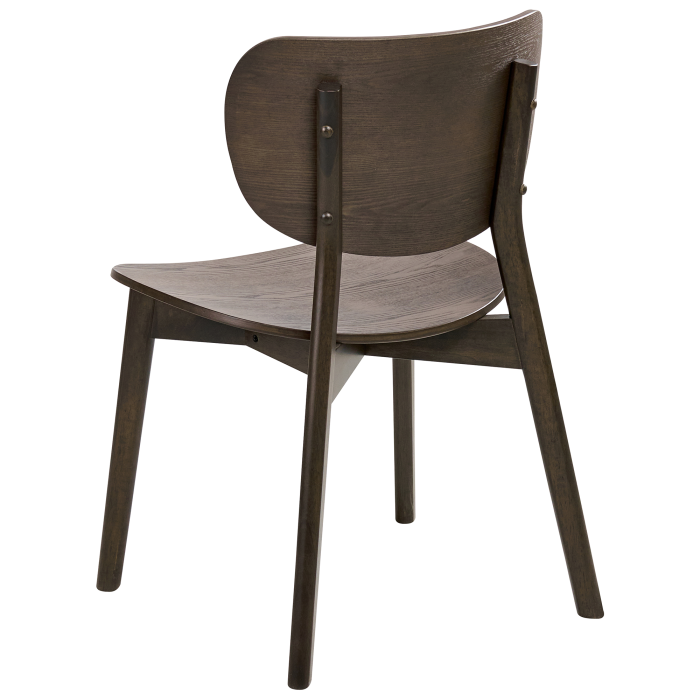 Set of 2 dining chairs OVERLY Wood Dark Brown [6]