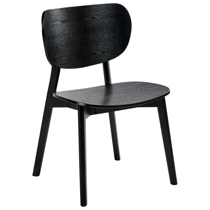 Set of 2 OVERLY dining chairs Black wood [4]