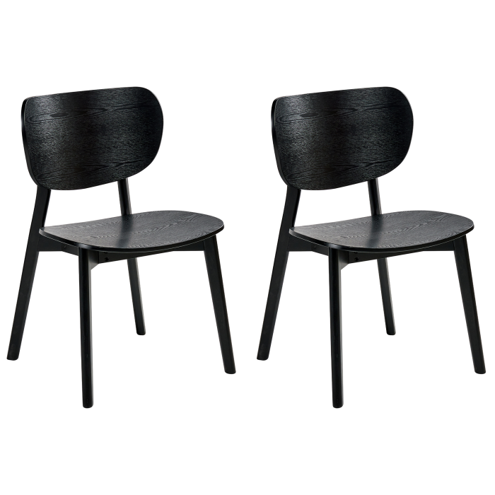 Set of 2 OVERLY dining chairs Black wood [2]