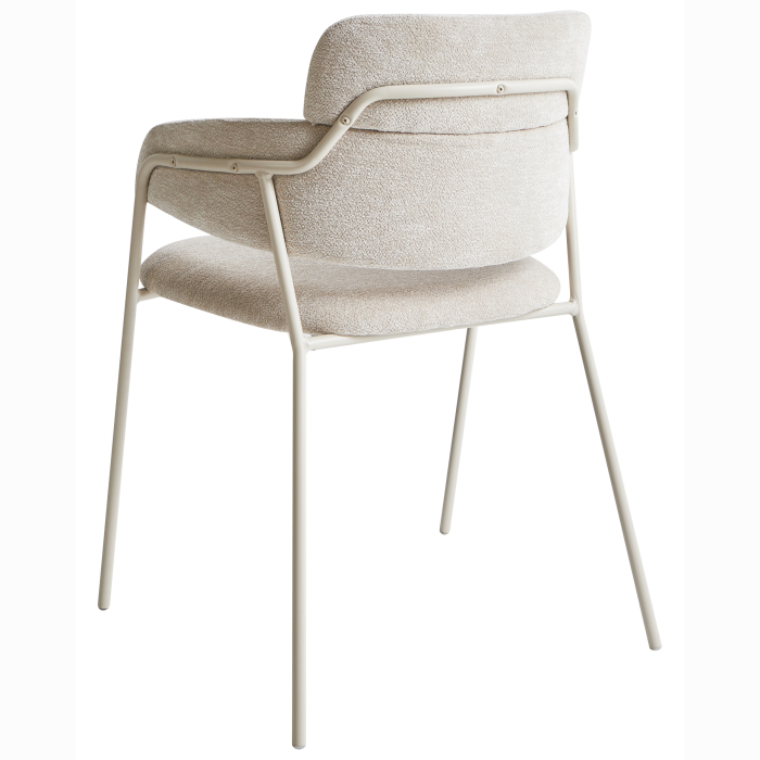 Set of 2 dining chairs PAONIA Chenille Light Beige [5]