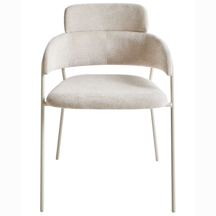 Set of 2 dining chairs PAONIA Chenille Light Beige [4]