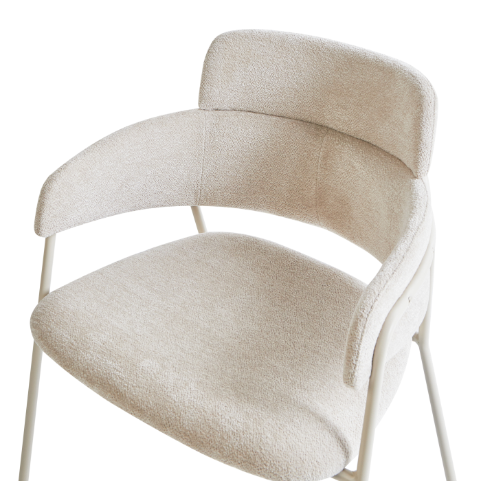 Set of 2 dining chairs PAONIA Chenille Light Beige [7]