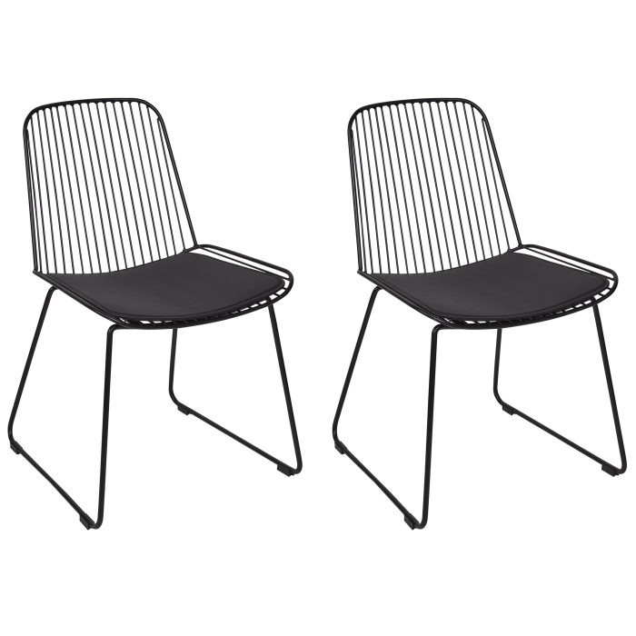 Set of 2 dining chairs PENSACOLA Black Metal [2]