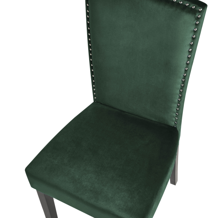 Set de 2 scaune dining PISECO Catifea Verde închis [7]