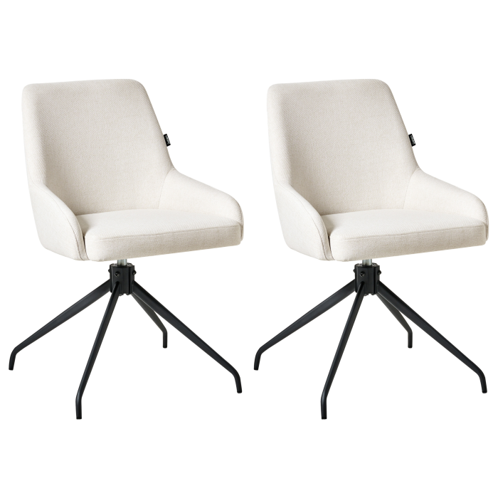 Set of 2 Dining Chairs Swivel JENNER Off-White [2]