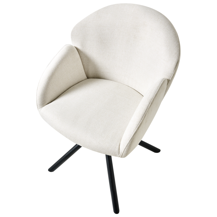 Set de 2 scaune dining Pivotant MAYBEE  Alb-murdar [7]