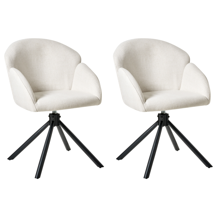 Set de 2 scaune dining Pivotant MAYBEE  Alb-murdar [2]