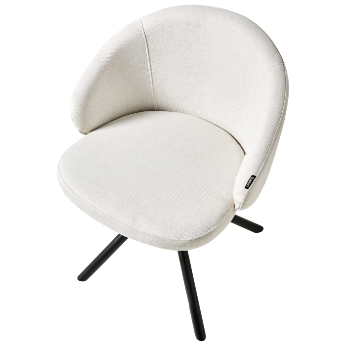 Set of 2 OVALO Dining Chairs Swivel Off-white [7]