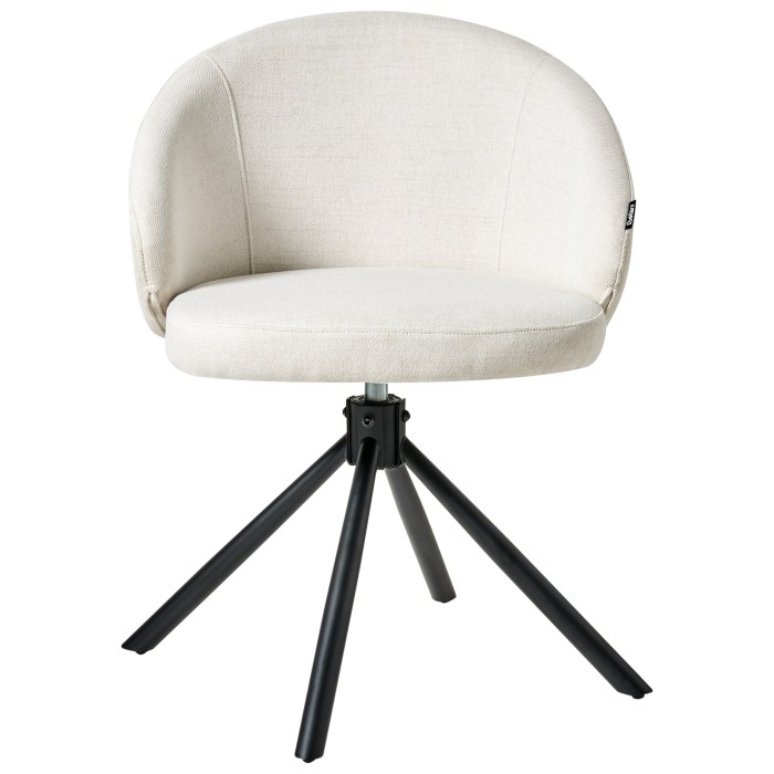 Set of 2 OVALO Dining Chairs Swivel Off-white [5]