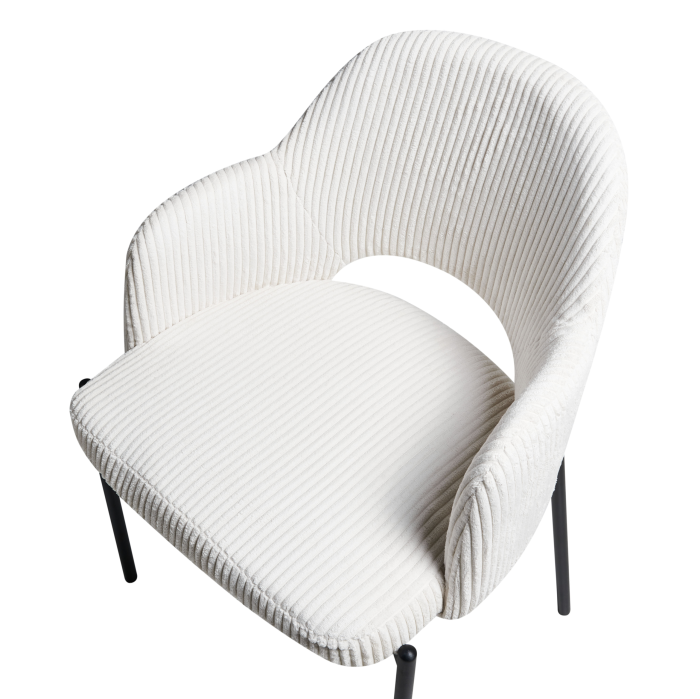 Set of 2 dining chairs RATON Off-white suede [8]