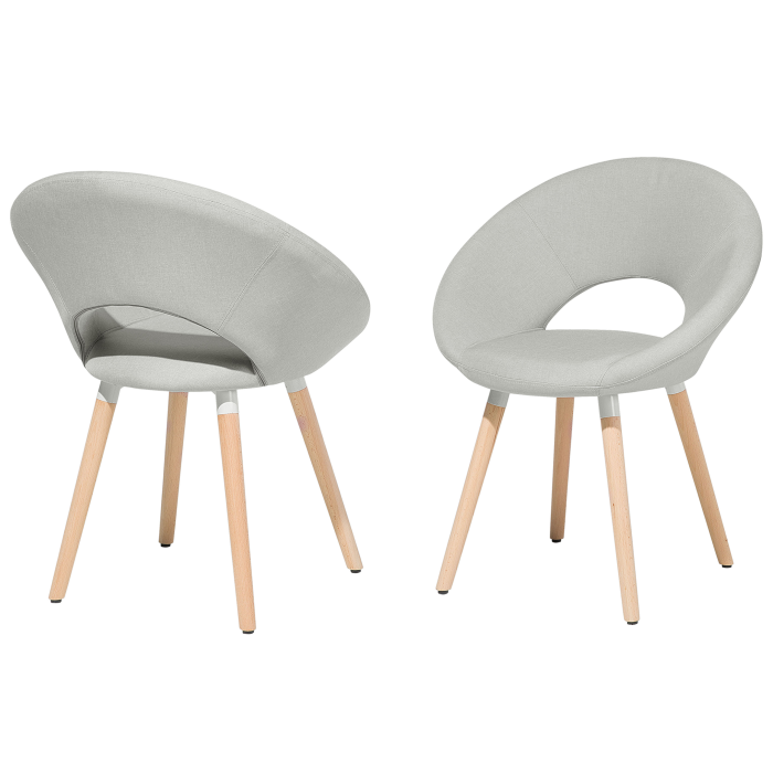 Set de 2 scaune dining ROSLYN Gri deschis [6]