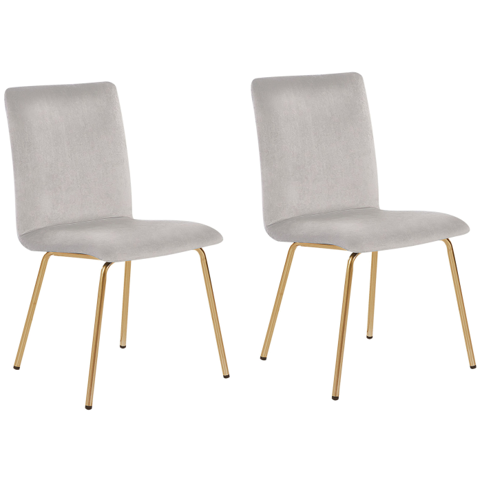 Set of 2 dining chairs RUBIO Grey velvet [2]