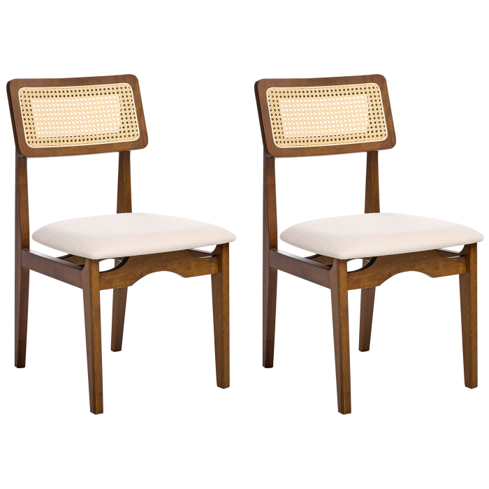 Set of 2 dining chairs RUBONIA Wood Dark Brown [2]