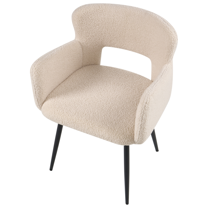 Set de 2 scaune dining SANILAC Boucle Bej [8]