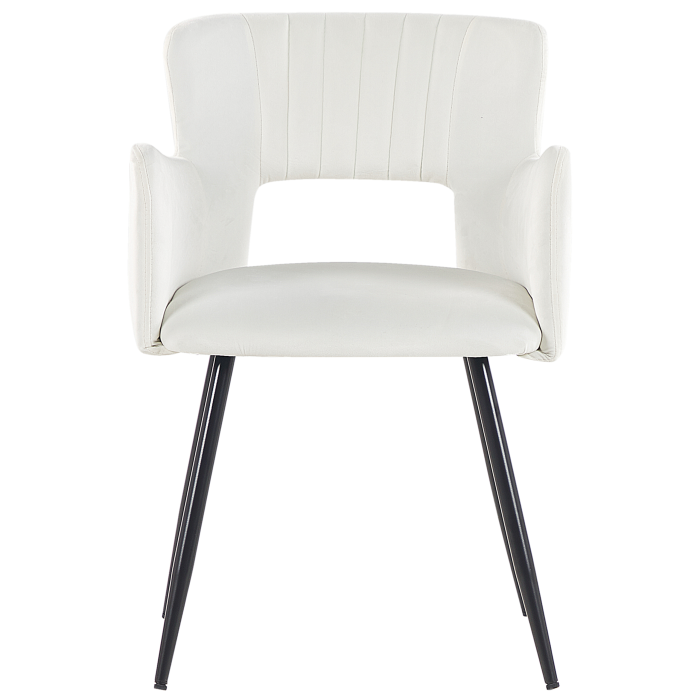 Set of 2 dining chairs SANILAC Velvet White [4]