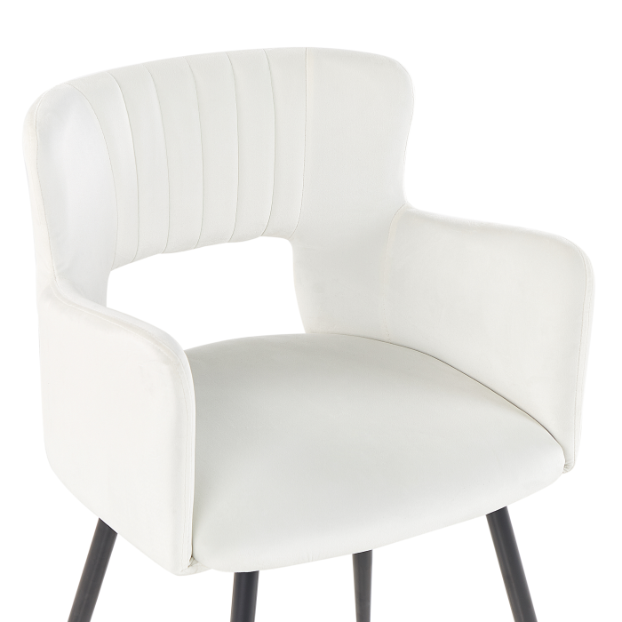 Set of 2 dining chairs SANILAC Velvet White [7]