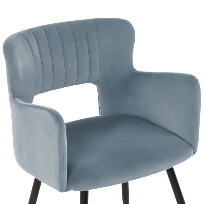 Set de 2 scaune dining SANILAC Catifea Albastru deschis [7]