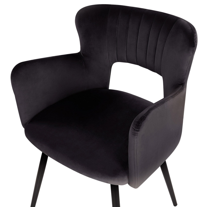 Set de 2 scaune dining SANILAC Catifea Negru [7]