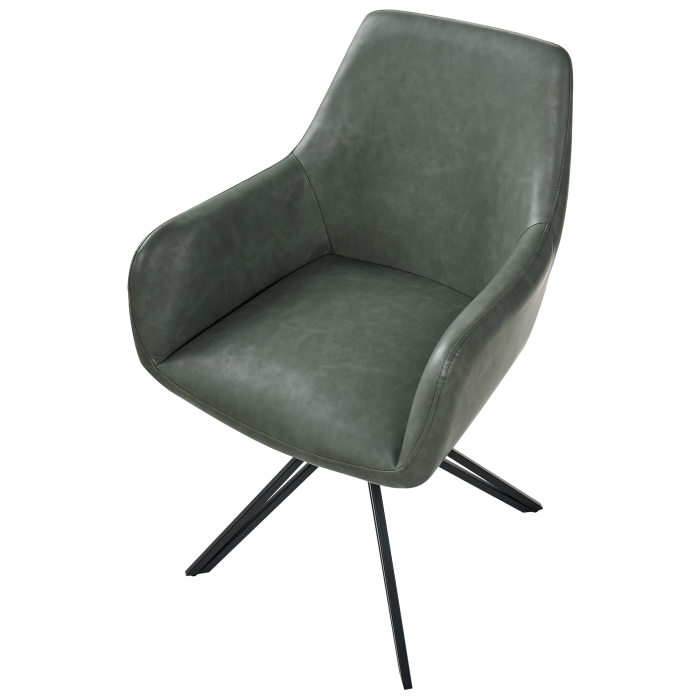 Set of 2 dining chairs SANSARC Eco-leather Green dark [7]